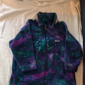 Patagonia Kids Zip Up -  Retro Purple and Green Fleece